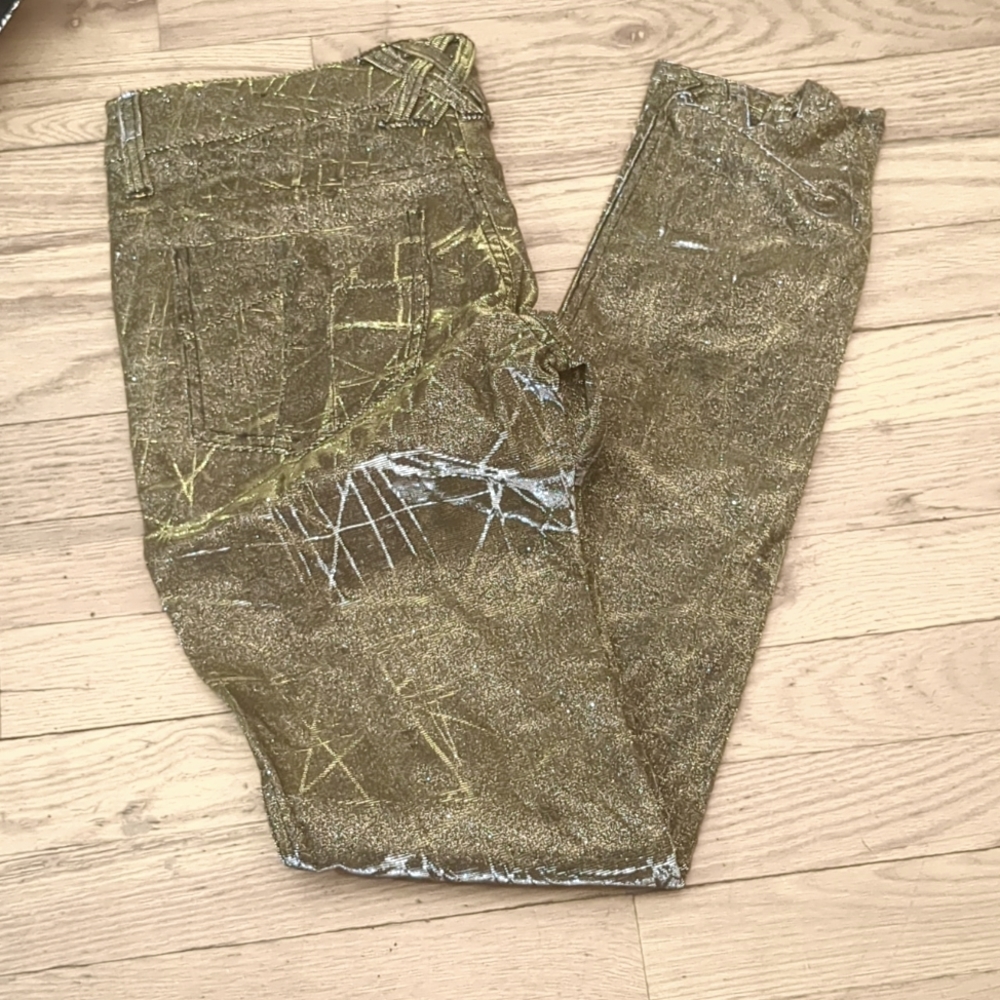 Tripp Gold/Silver Metallic Jeans Skinny Sz 27/5 Great Condition